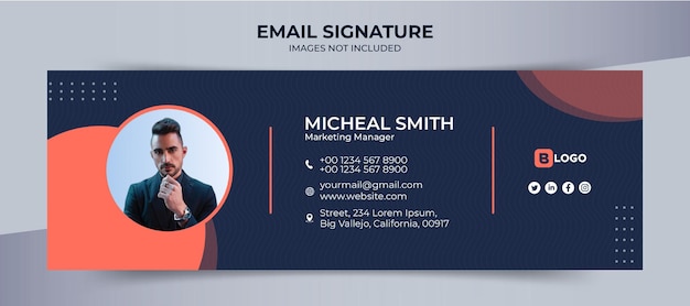 Email signature template, business and corporate design