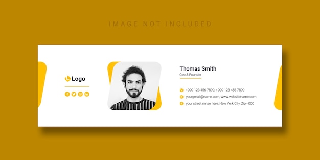 Free PSD email signature template design or facebook cover template