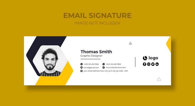 Free PSD email signature template design or facebook cover template