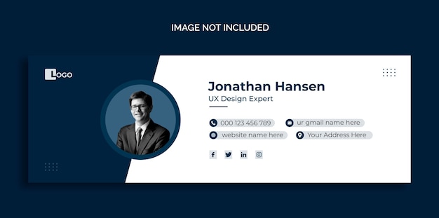 Дизайн шаблона подписи электронной почты или шаблон обложки для личной социальной сети
