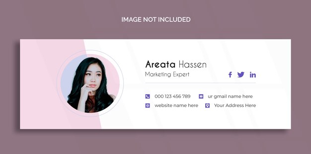 Email signature template design or personal social media cover template