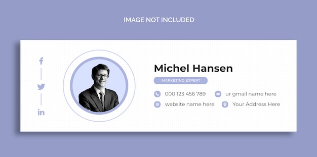 PSD gratuito design del modello di firma e-mail o modello di copertina dei social media personale