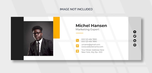 email signature template or email footer and personal social media cover design