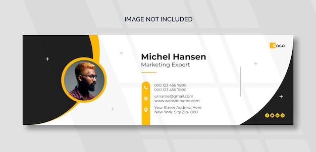 Free PSD email signature template or email footer and personal social media cover design