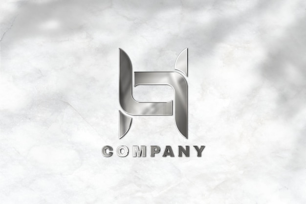 Emboss logo mockup psd for company