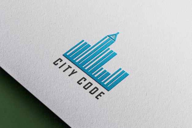 Embossed floating paper logo mockup