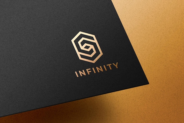 Embossed golden logo mockup