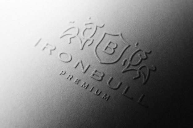 Embossed logo mockup in black paper