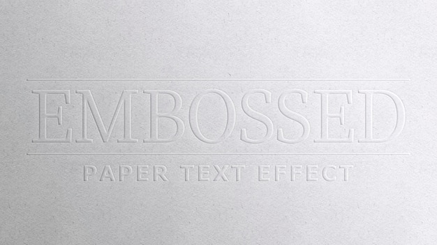 Free PSD embossed paper text effect