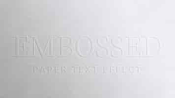 Free PSD embossed paper text effect