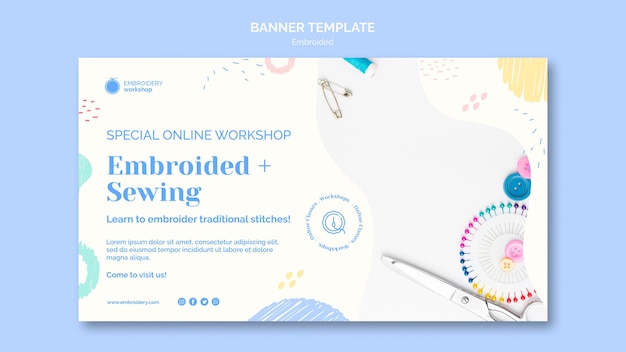 Embroided banner template