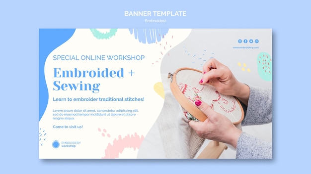 Embroided banner template