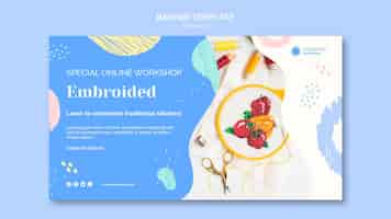 Free PSD embroided banner template