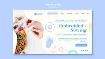 Free PSD embroided landing page