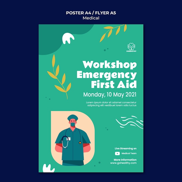 Free PSD emergency workshop poster template