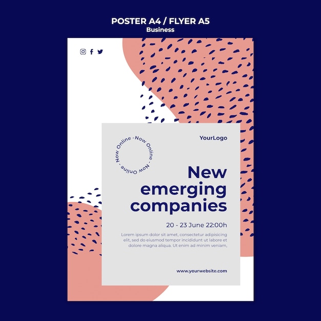 Free PSD emerging companies flyer template