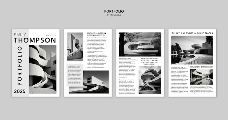 無料PSD エミリー・トンプソンの建築作品:モダニズム,ブルタリズム,刻形式