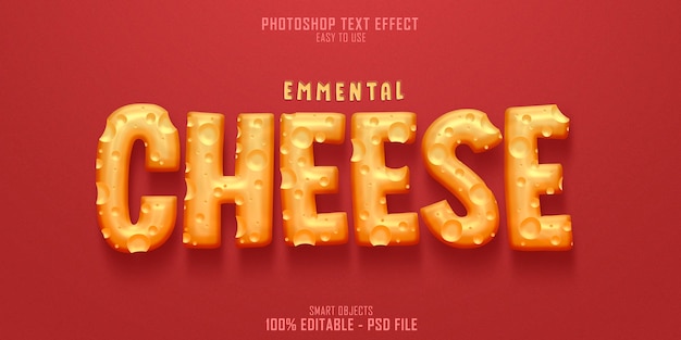 emmental cheese 3d text style effect template