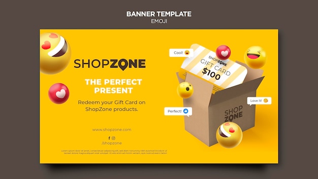 Free PSD emoji banner template