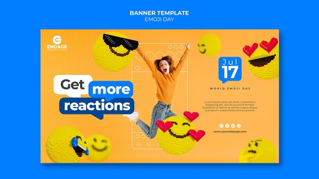 Emoji day banner template
