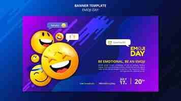 PSD gratuito modello di banner giorno emoji