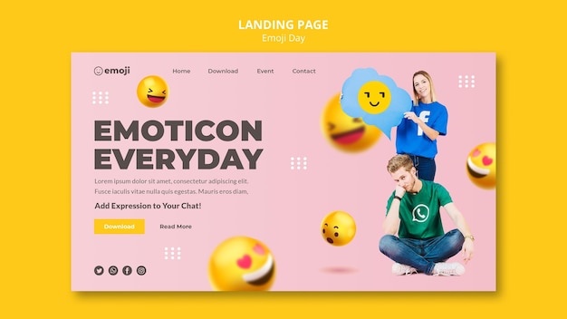 Emoji Day Landing Page Template – Free Download