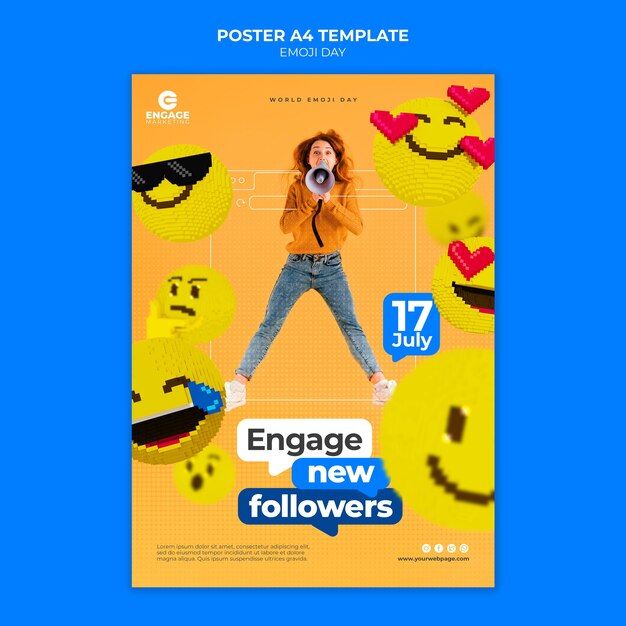 Emoji day print template