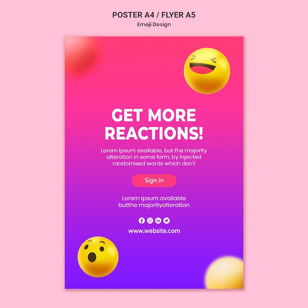 Modello di poster di design emoji