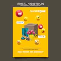 Free PSD emoji flyer a5 template