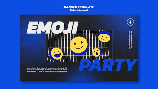 PSD gratuito modello di banner festa emoji