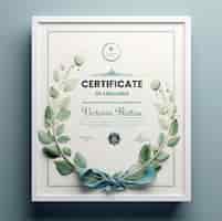 Free PSD employee of the month certificate diploma template realistic frame