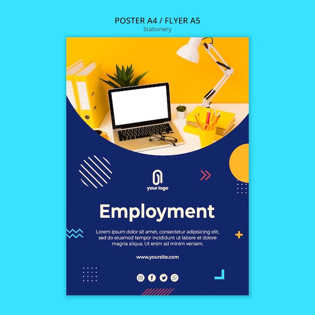 Free PSD employment business poster template