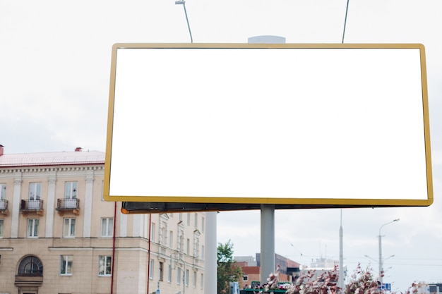 Empty billboard in the city