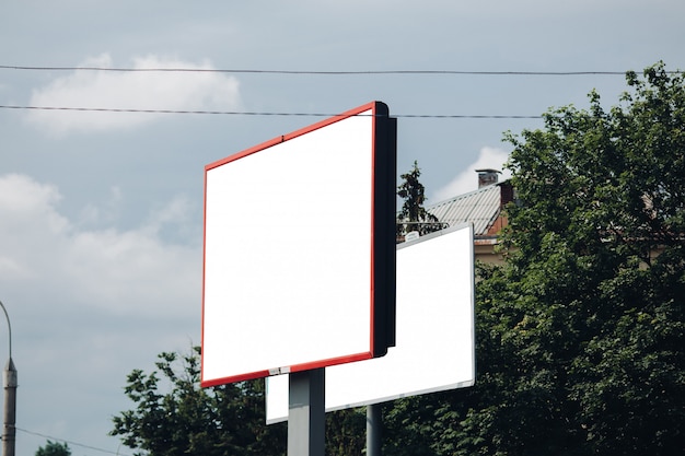 Empty billboard in the city