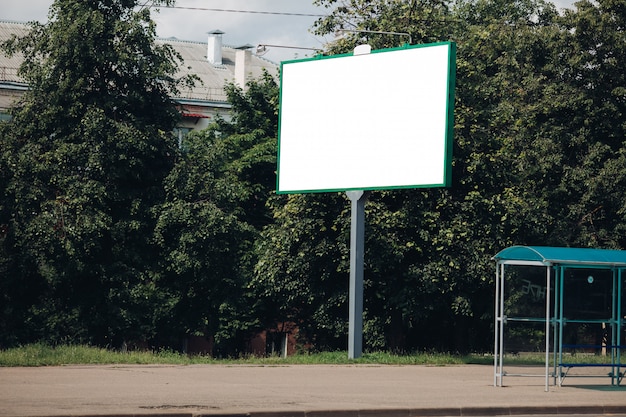 Empty billboard in the city