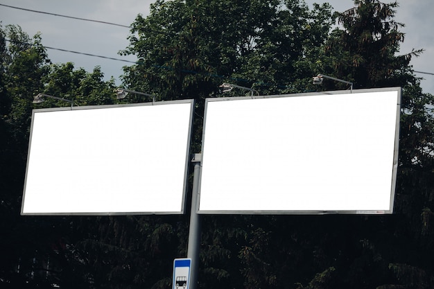 Empty billboard in the city