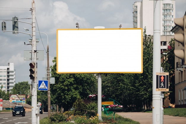 Empty billboard in the city