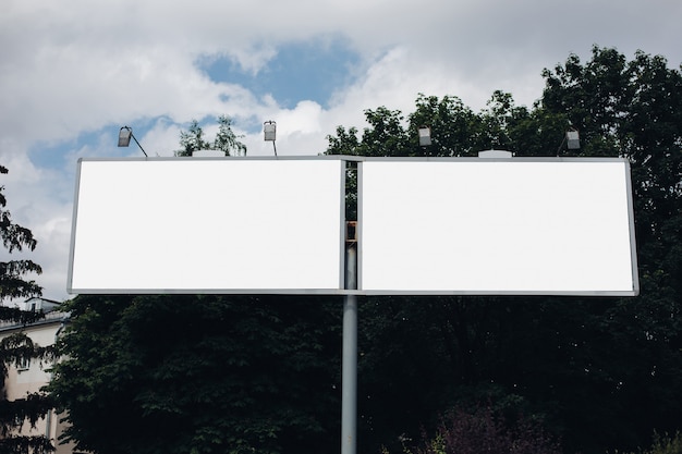 Empty billboard in the city