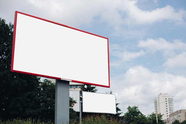 Empty billboard in the city