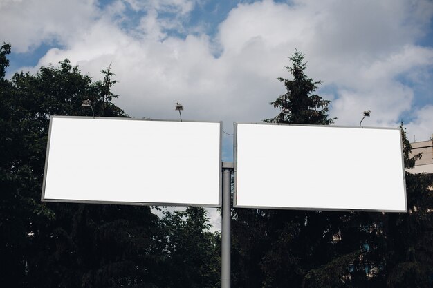 Empty billboard in the city