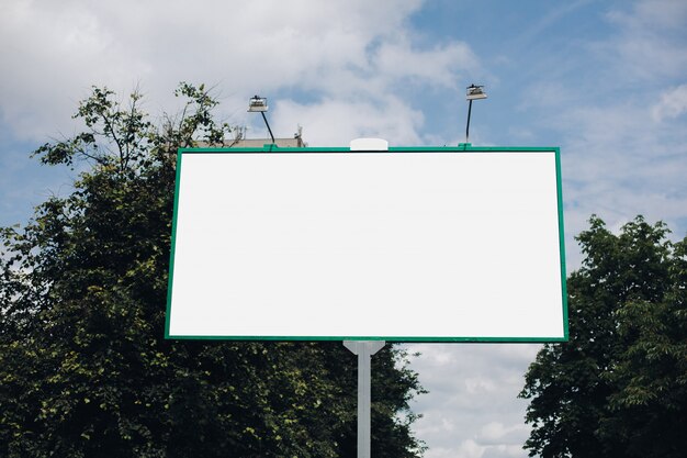 Empty billboard in the city