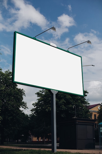 Empty billboard in the city