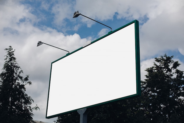 Empty billboard in the city