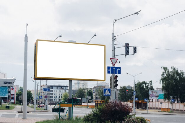 Empty billboard in the city