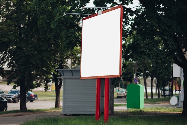 Empty billboard in the city