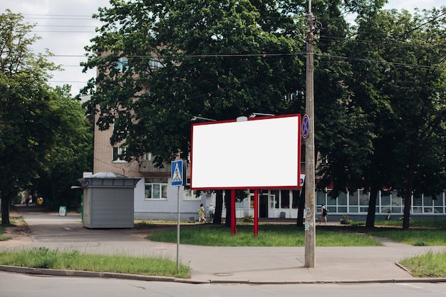 Free PSD empty billboard in the city