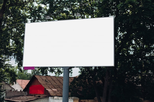 Empty billboard in the city