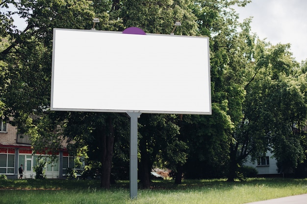 Empty billboard in the city