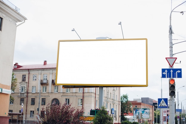 Empty billboard in the city