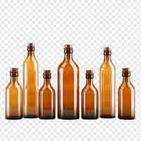 Free PSD empty brown glass medical bottles isolated on transparent background